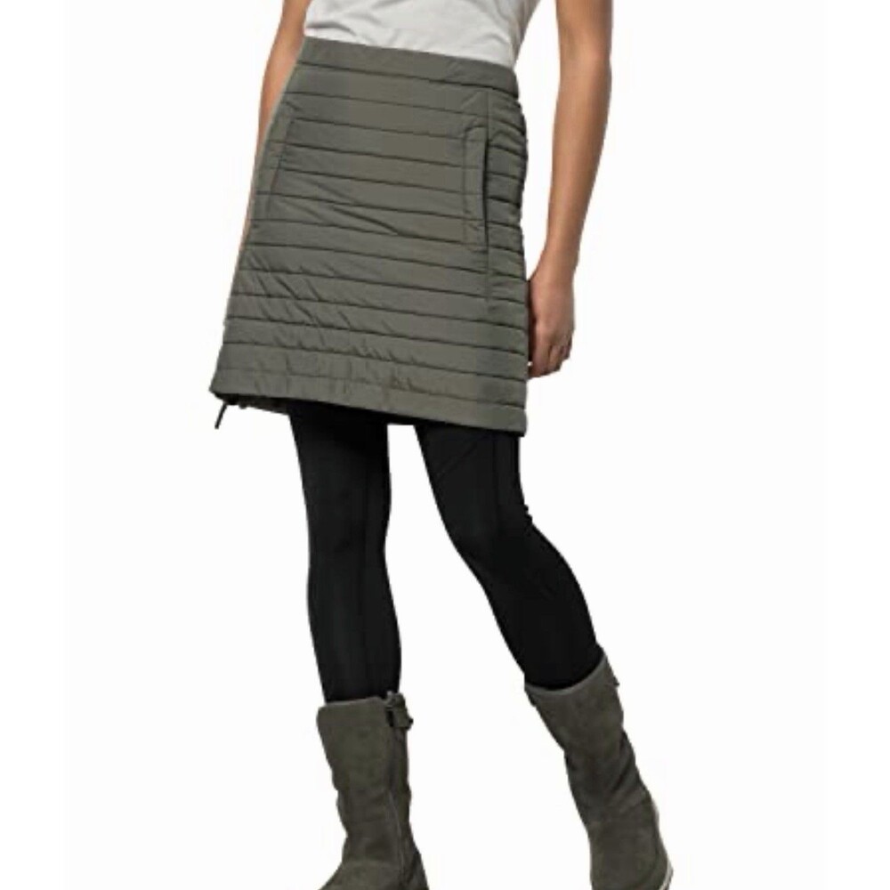 Jack Wolfskin Women's M Quilted Icegaurd Skirt Winter Bum Warmer Olive Green